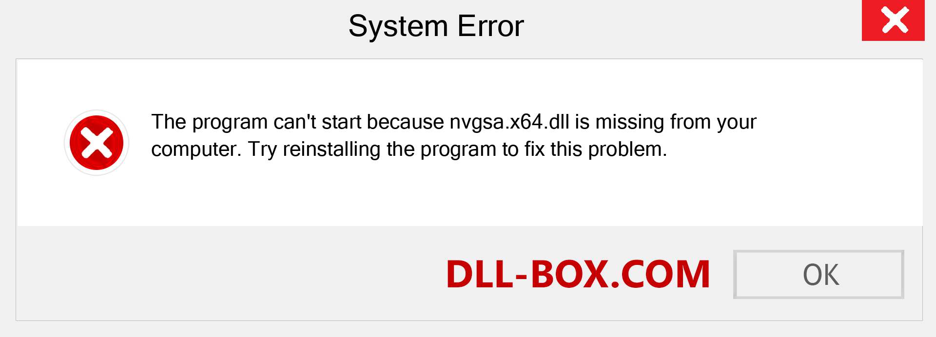  nvgsa.x64.dll file is missing?. Download for Windows 7, 8, 10 - Fix  nvgsa.x64 dll Missing Error on Windows, photos, images
